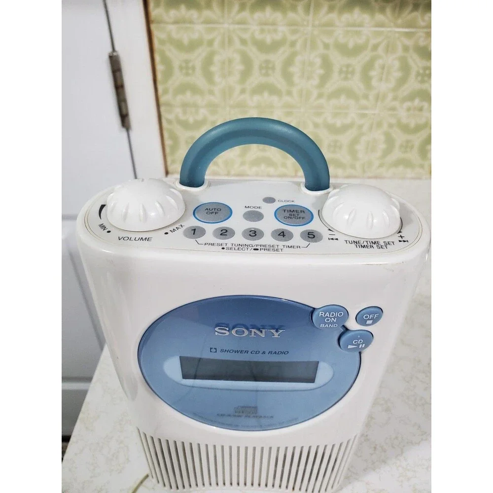 Sony ICF-CD73V Shower AM/FM Radio/CD Player Tested and Working